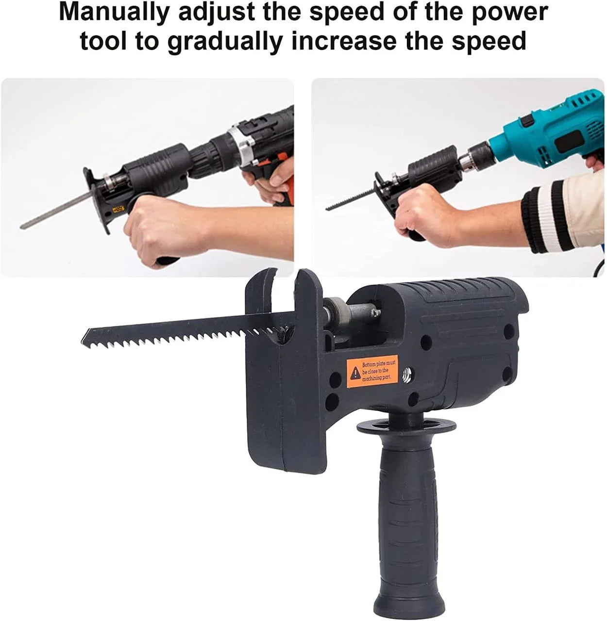 Adaptor tip fierastrau sabie soricel, pentru bormasina, 3 lame incluse
