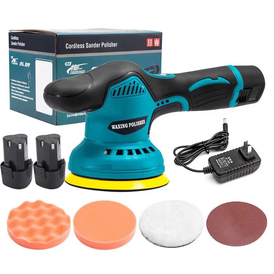 Aparat Polish Auto, 2 Acumulatori 36V, fara fir, portabil, 2500-5000 Rpm, 8 Viteze, Albastru/Negru
