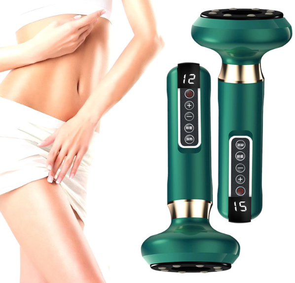 Aparat de masaj anticelulitic cu ventuza, terapie prin vacuum, scrapping si lumina rosie cu functie de incalzire