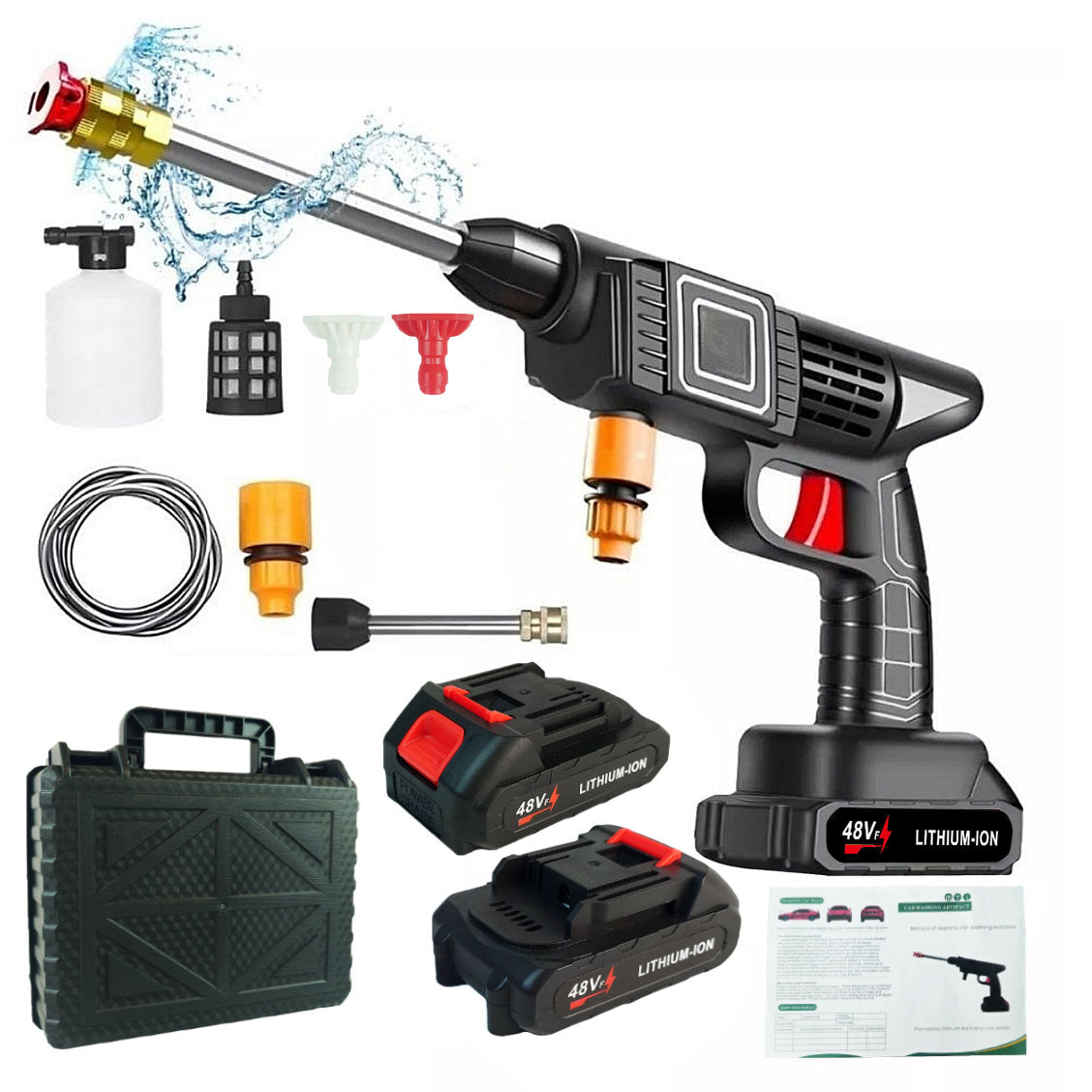 Aparat de spalat electric cu presiune puternica,2 acumulator 48V, 8L/min,30 Bari