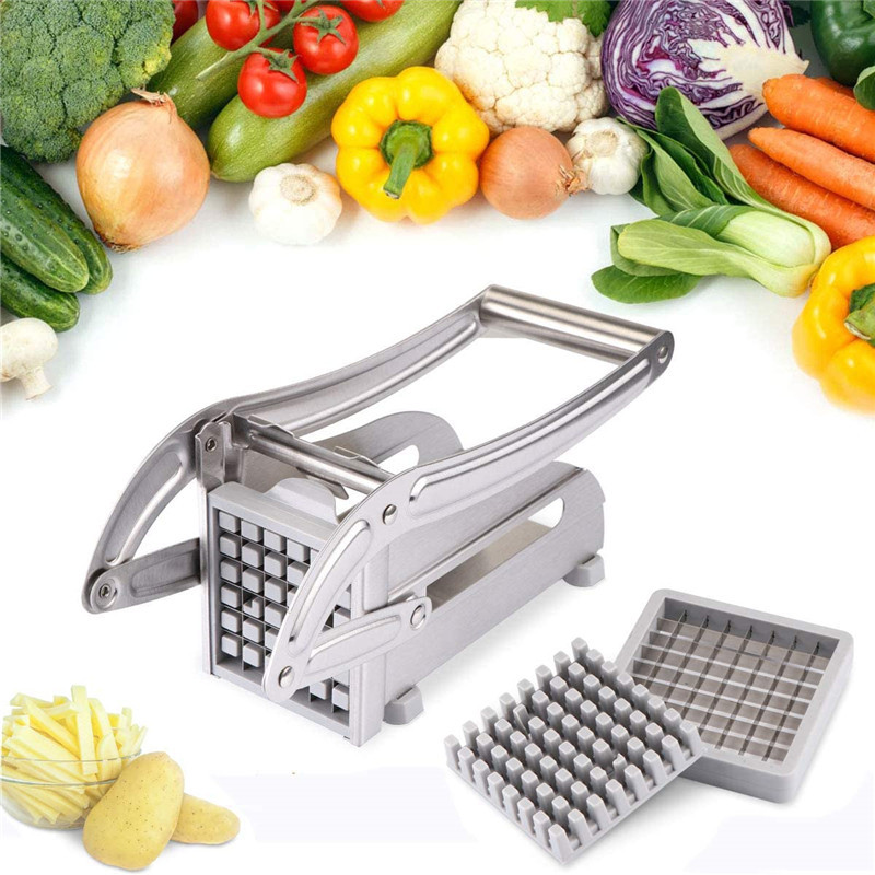 Aparat de taiat cartofi pai si legume, din inox, cu 1 forma de taiere, Potato Chopper