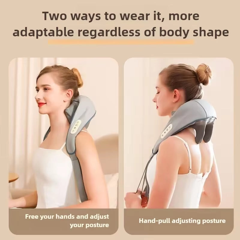 Aparat de masaj cervical 6D cu incalzire si vibromasaj, 3 intensitati, 2 moduri, silentios 45 dB, maro
