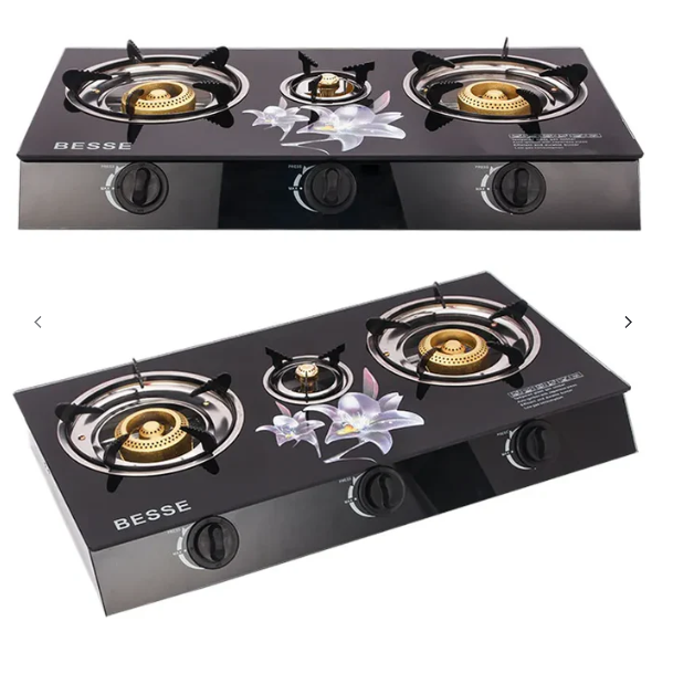 Aragaz cu plita din sticla si 3 ochiuri, alimentare GPL Butelie