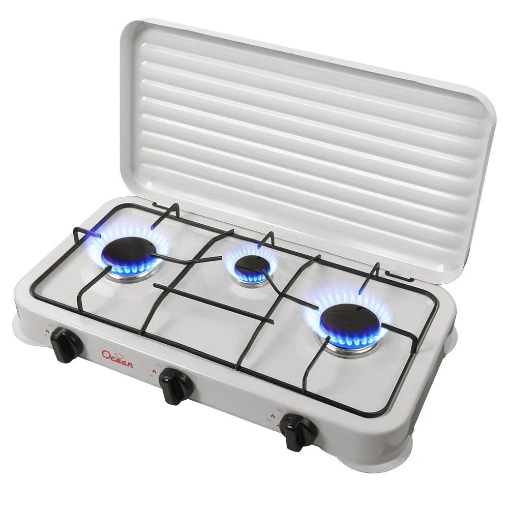 Aragaz portabil pe gaz cu 3 arzatoare – camping si uz casnic