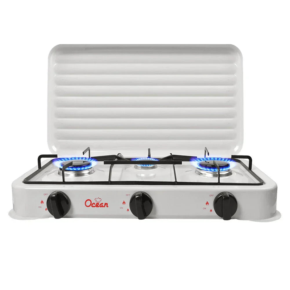 Aragaz portabil pe gaz cu 3 arzatoare – camping si uz casnic