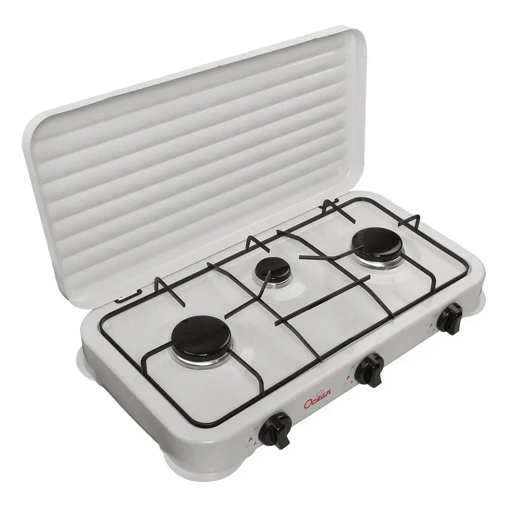 Aragaz portabil pe gaz cu 3 arzatoare – camping si uz casnic