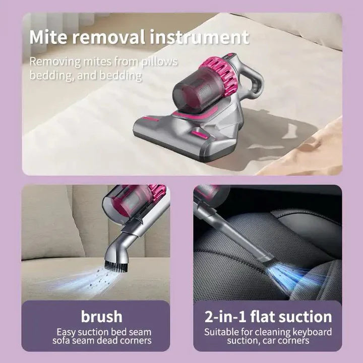 Aspirator multifunctional fara fir 4 in 1 pentru indepartarea acarienilor, curatare saltele si tapiterie de masina