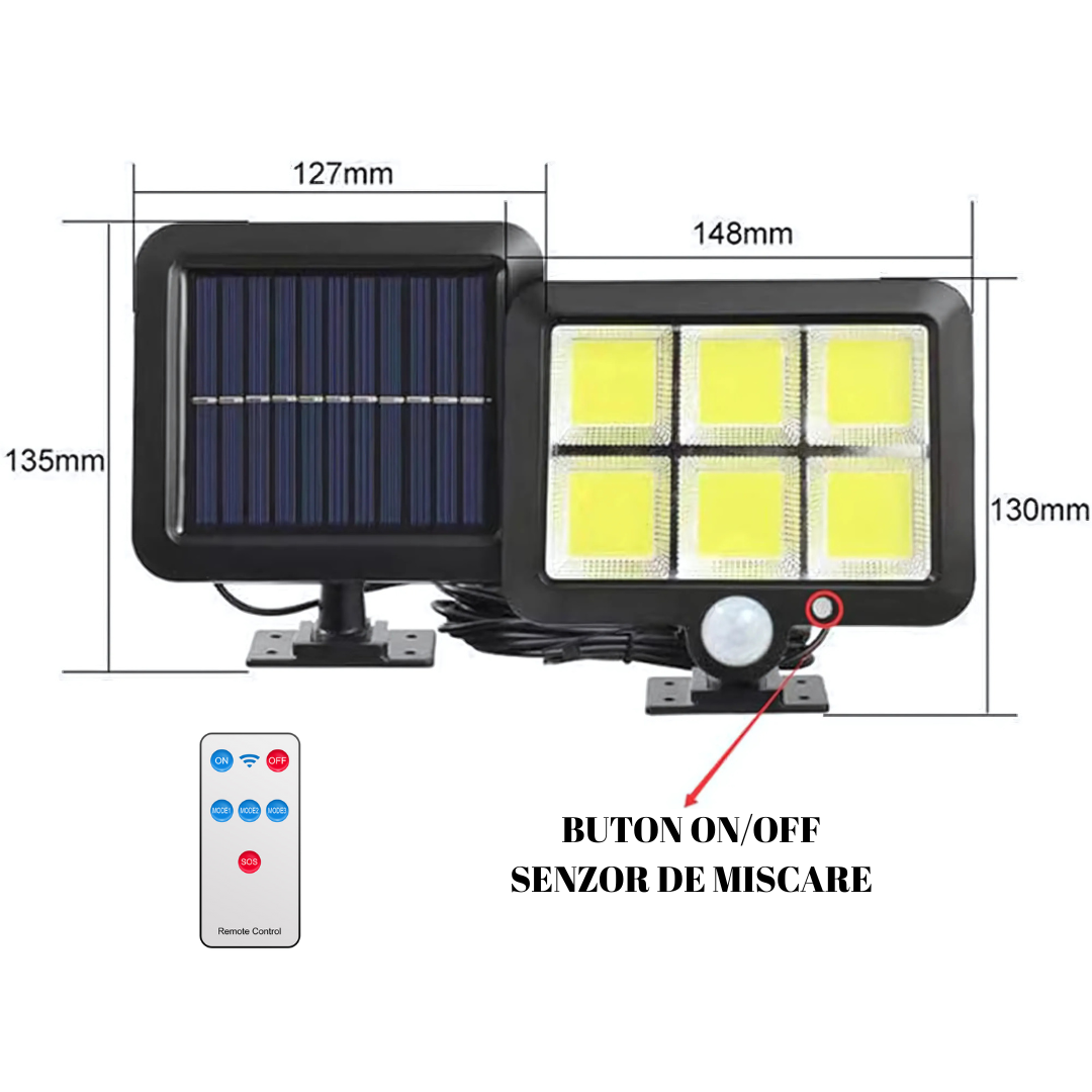 Lampa Solara cu Panou 120COB
