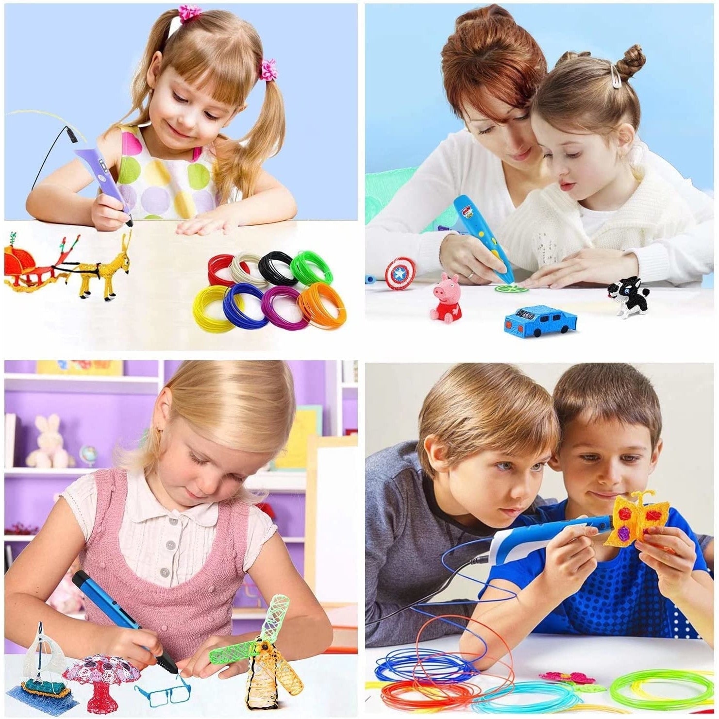 Creion pentru Desenat In Spatiu 3D, Pentru Incepatori, Cu Afisaj Si Filamente Multicolore