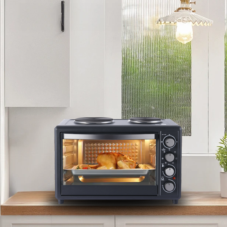 Cuptor si Plita Electrica Hoffmans - 55L, 2000W + 1600W, Aer Cald, 2 Plite, Termostat Reglabil, HM-753