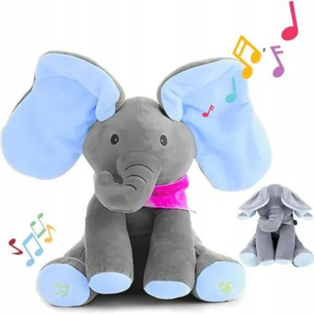 Elefant Interactiv din Plus - Jucarie vorbitoare, cantatoare si cu urechi ce se misca