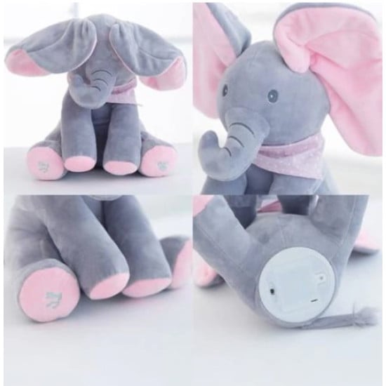 Elefant Interactiv din Plus - Jucarie vorbitoare, cantatoare si cu urechi ce se misca