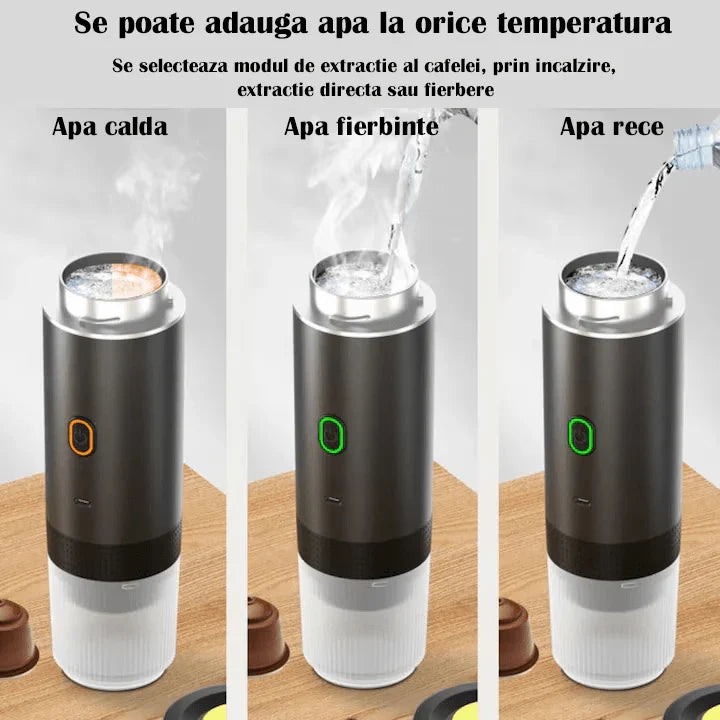 Espressor Portabil 3 in 1 Capsule si Cafea Macinata, USB Reincarcabil, 20BAR, 60ml