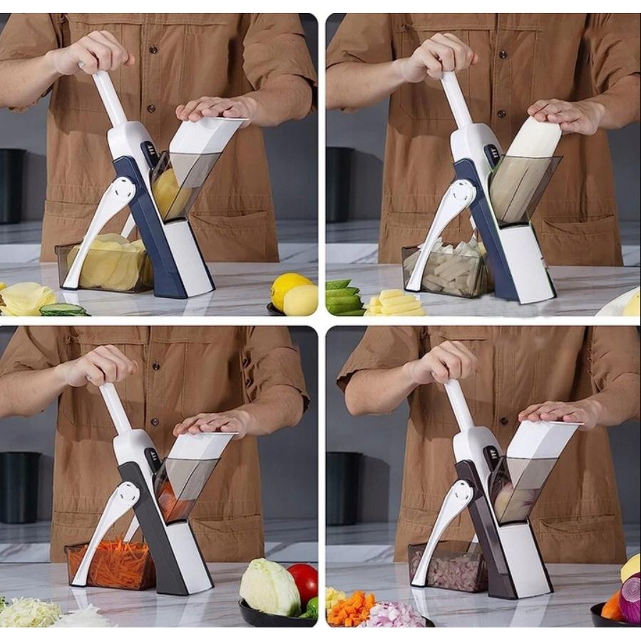 Feliator de legume pliabil, tip mandolina cu 4 functii, Spring Slicer