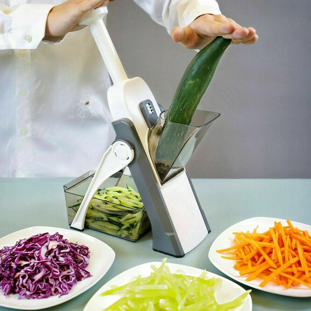 Feliator de legume pliabil, tip mandolina cu 4 functii, Spring Slicer