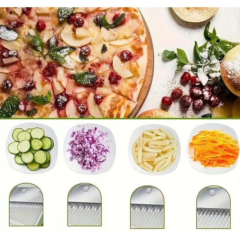 Feliator de legume pliabil, tip mandolina cu 4 functii, Spring Slicer