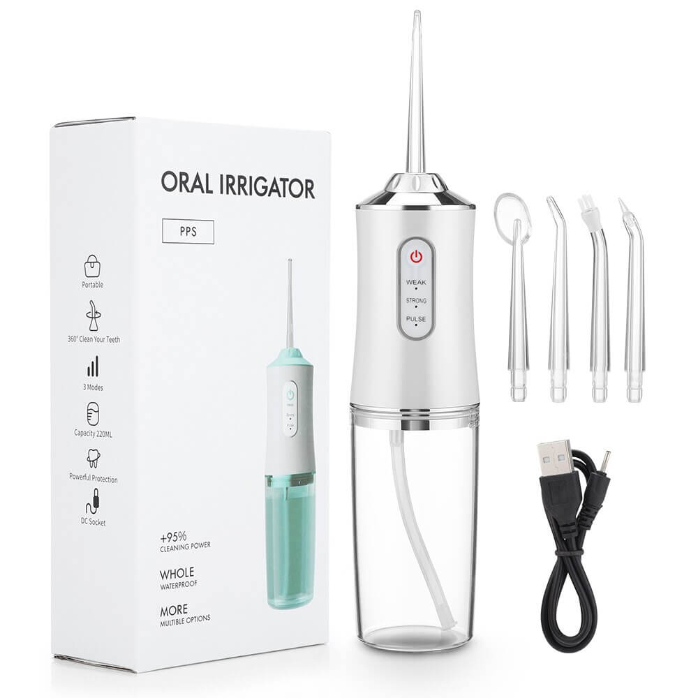 Irigator Bucal si Oral Profesional cu 4 Capete Curatare, 3 Moduri de Lucru, Portabil, Rezervor 220 ml