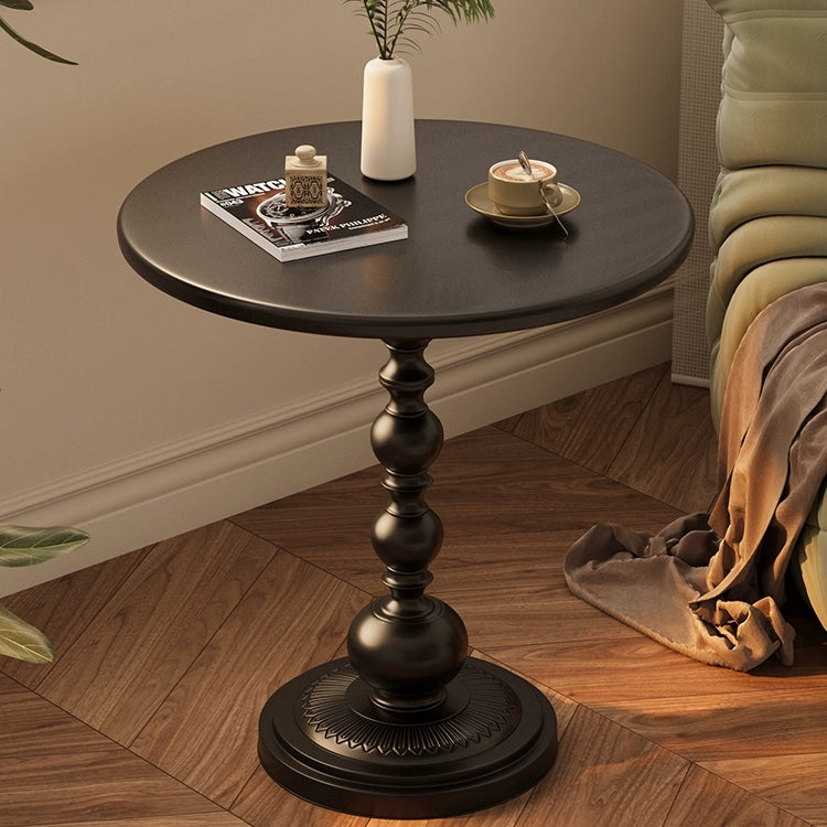 Masuta de cafea retro, fier, pentru living, dormitor sau balcon 52 x 38 cm, negru