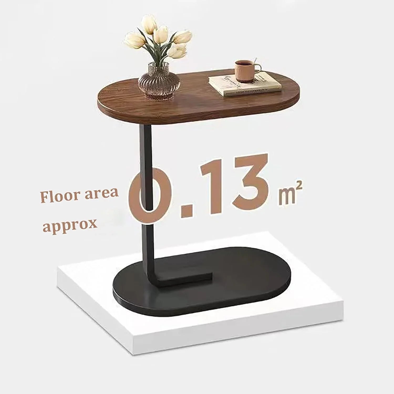 Masuta de cafea cu picior pentru pat/canapea, maro 40 x 28 x 55.5 cm