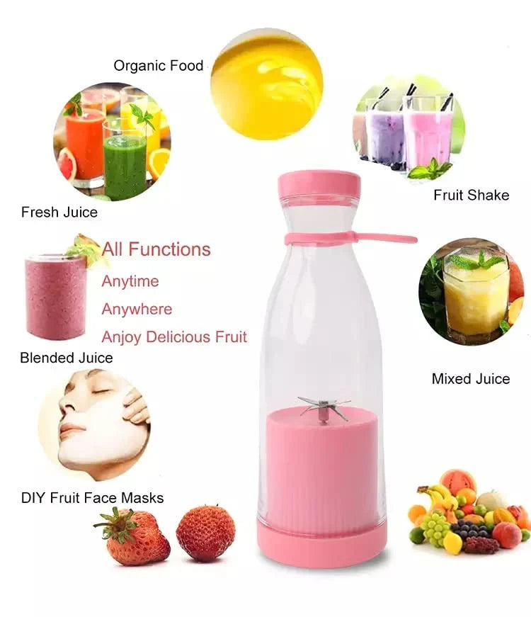 Mini Blender portabil - Smoothie & Shake, incarcare usb 6 Lame otel Inoxidabil, 380 ml