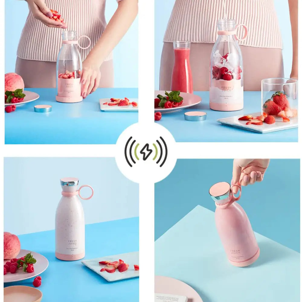 Mini Blender portabil - Smoothie & Shake, incarcare usb 6 Lame otel Inoxidabil, 380 ml