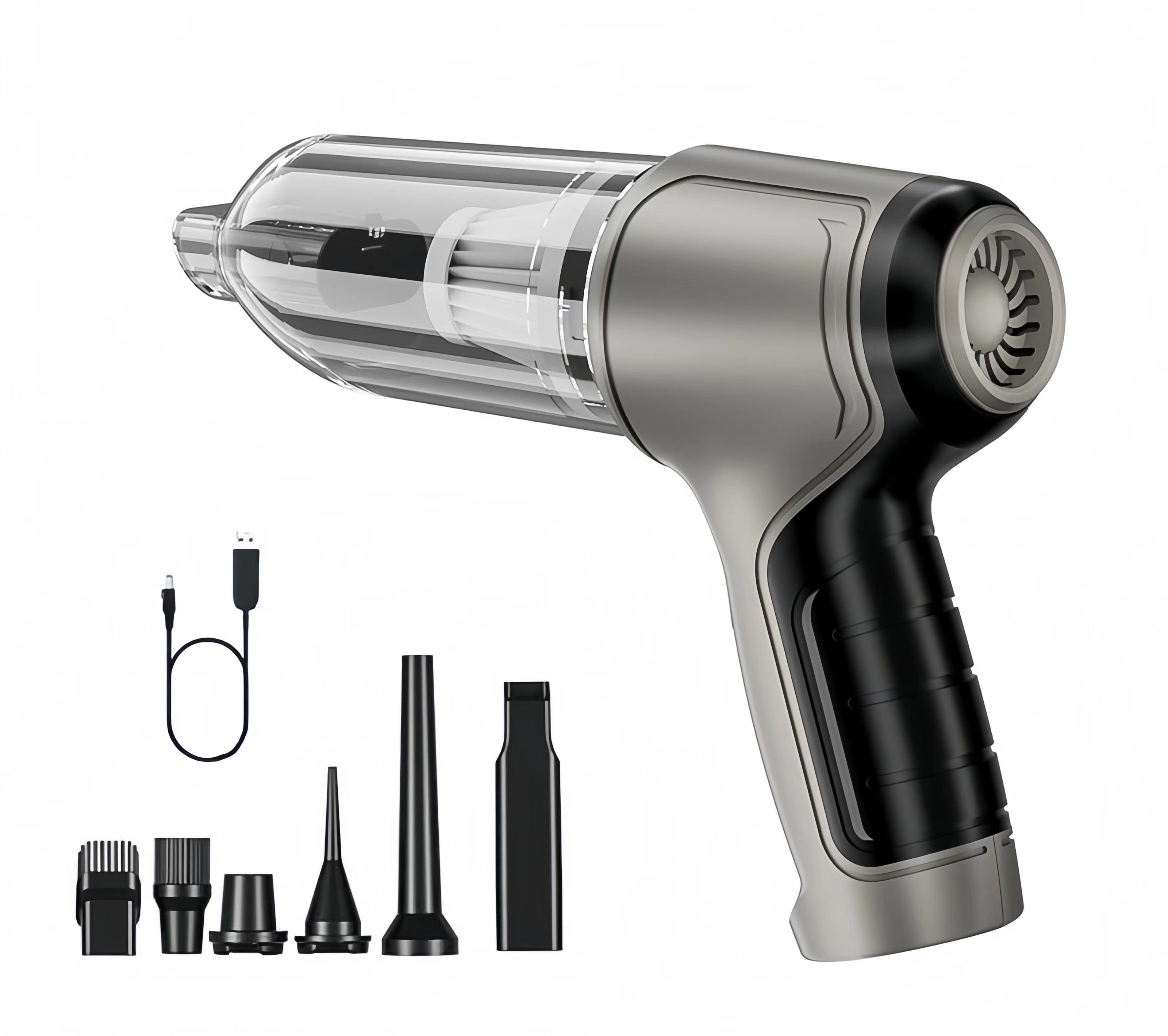 Mini aspirator portabil 3 în 1, cu acumulator si încărcare prin USB