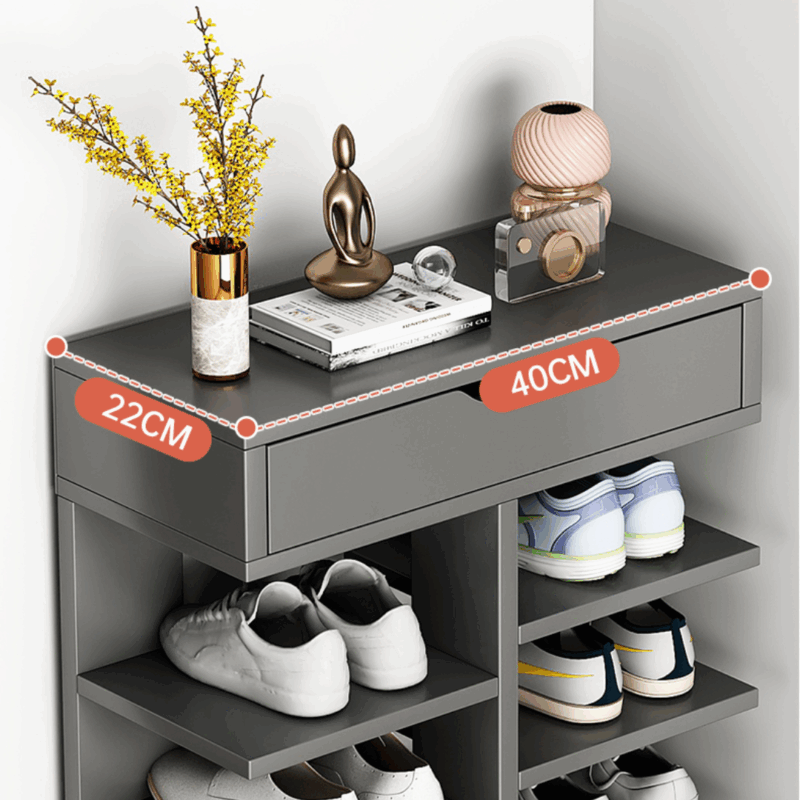 Pantofar dublu spatios, cu 7 etaje, elegant si versatil, gri