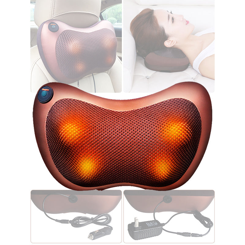 Perna electrica pentru masaj cu incalzire, 4 role de masaj, adaptor auto inclus