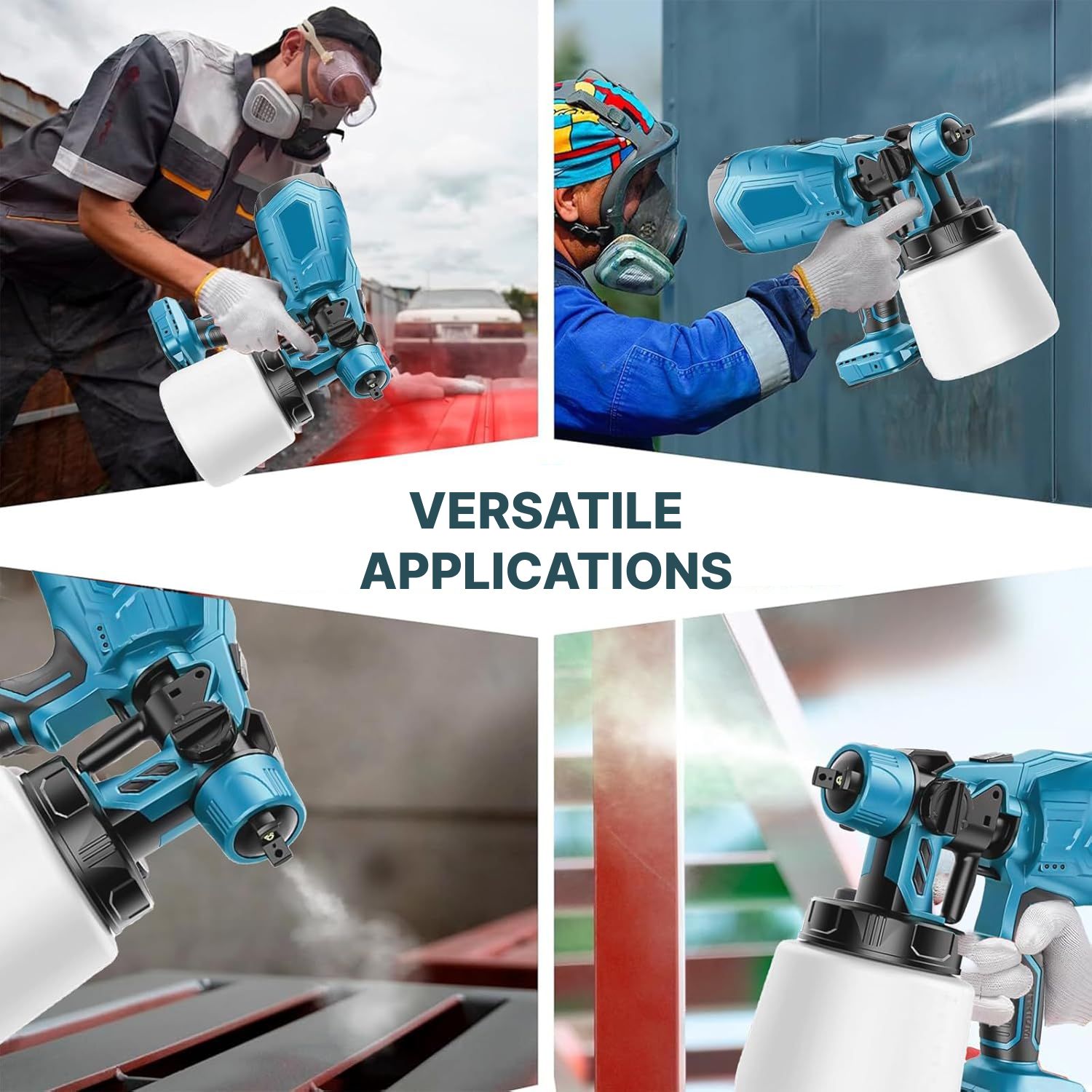 Pulverizator Electric de vopsea cu 2 acumulatori de 48V, 1000ml - 3 moduri de pulverizare, ideal pentru tavane, pereti si garduri