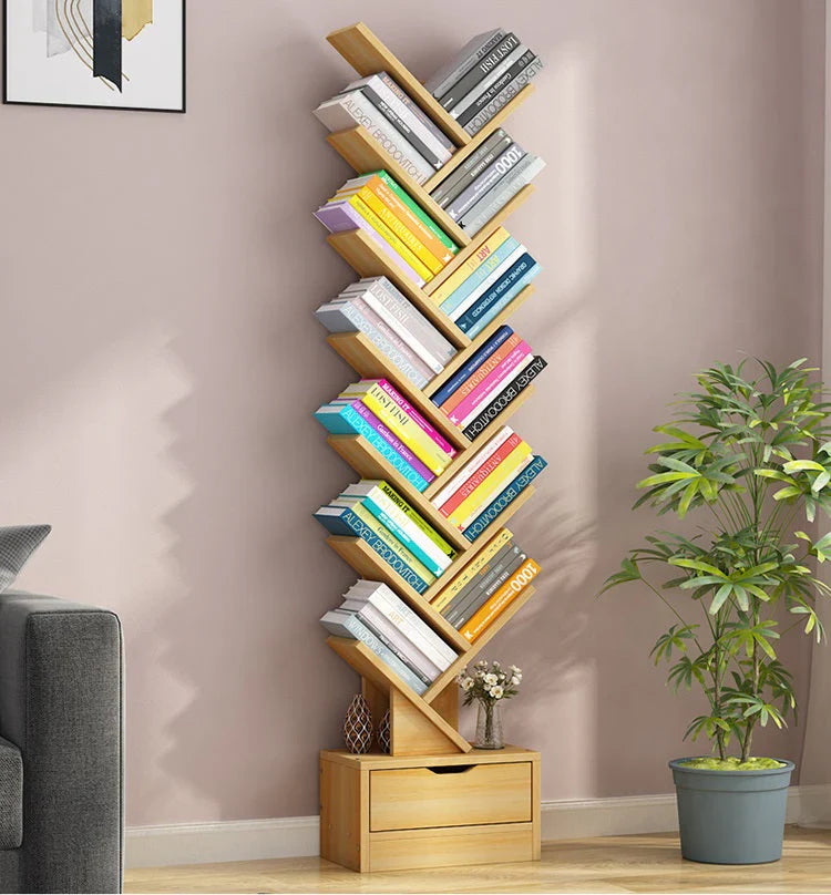 Raft depozitare carti in forma de copac 158x34 cm