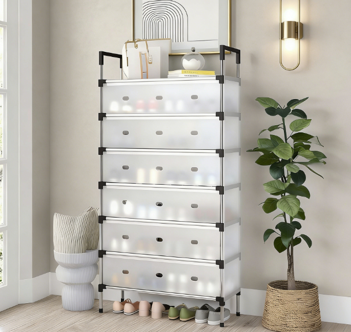 Raft pliabil pentru pantofi cu 4, 5 sau 6 etaje, design modern, stabil și multifuncțional
