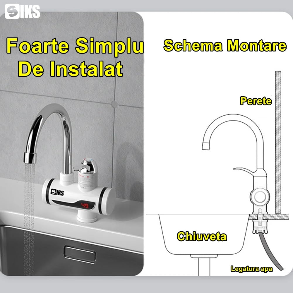 Robinet instant electric cu display - incalzeste apa in 5 secunde