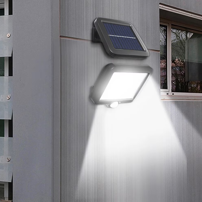 Set 2 lampi solare cu panou solar, 6 COB , putere 250 W, cu senzor de miscare, suport si telecomanda