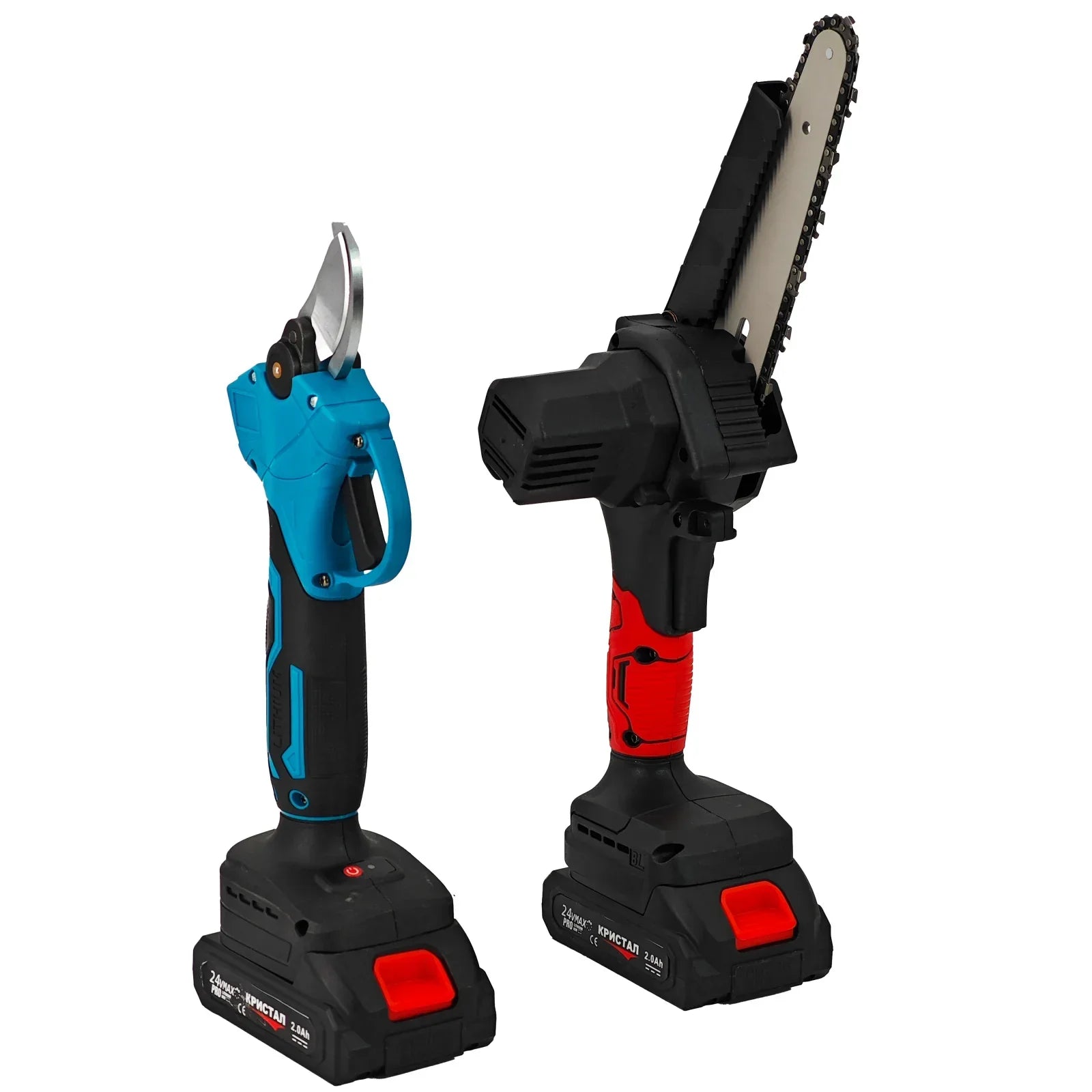 Set Foarfeca + MiniDrujba cu Sistem Ungere Lant, cu 2 Acumulatori 48V 6AH, Trusa Depozitare Inclusa