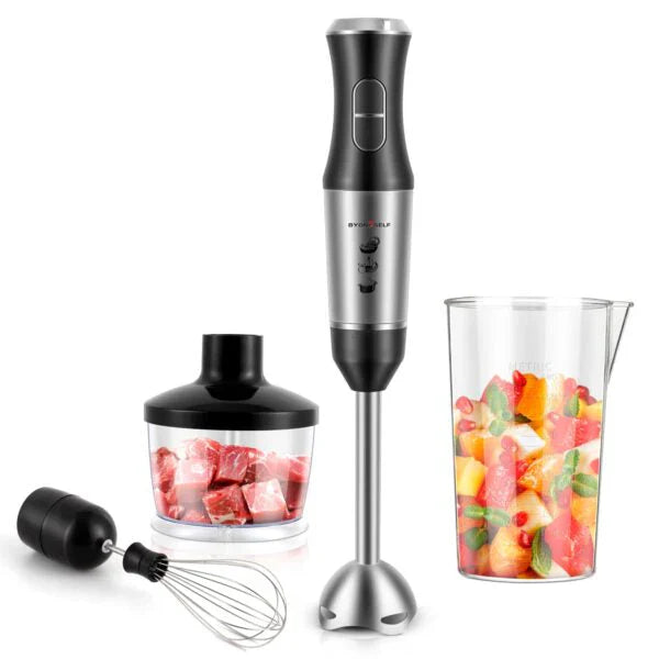 Set blender de mâna 4 in 1, 1500W cu 9 viteze și funcție turbo