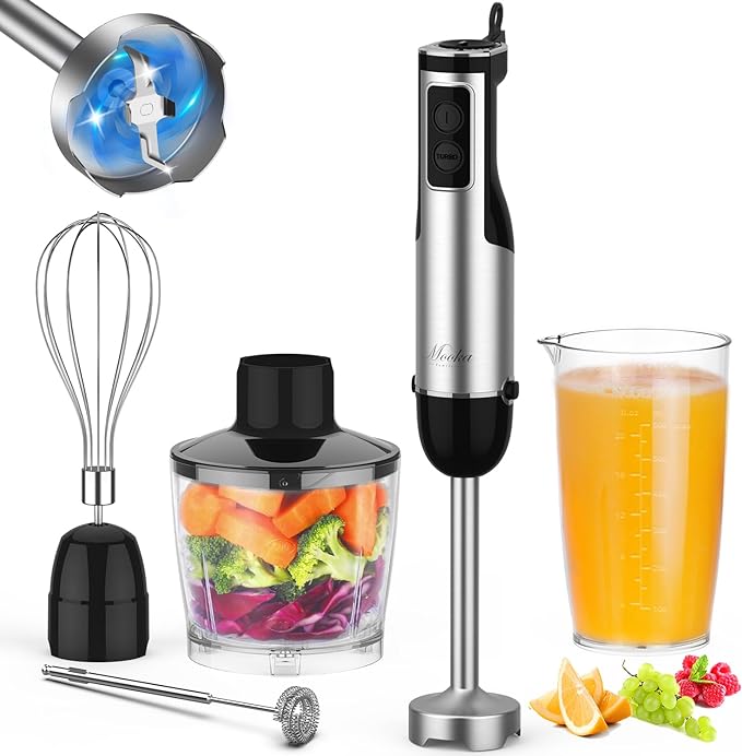 Set blender de mâna Hoffmans 5 in 1, 800W cu 9 viteze și funcție turbo