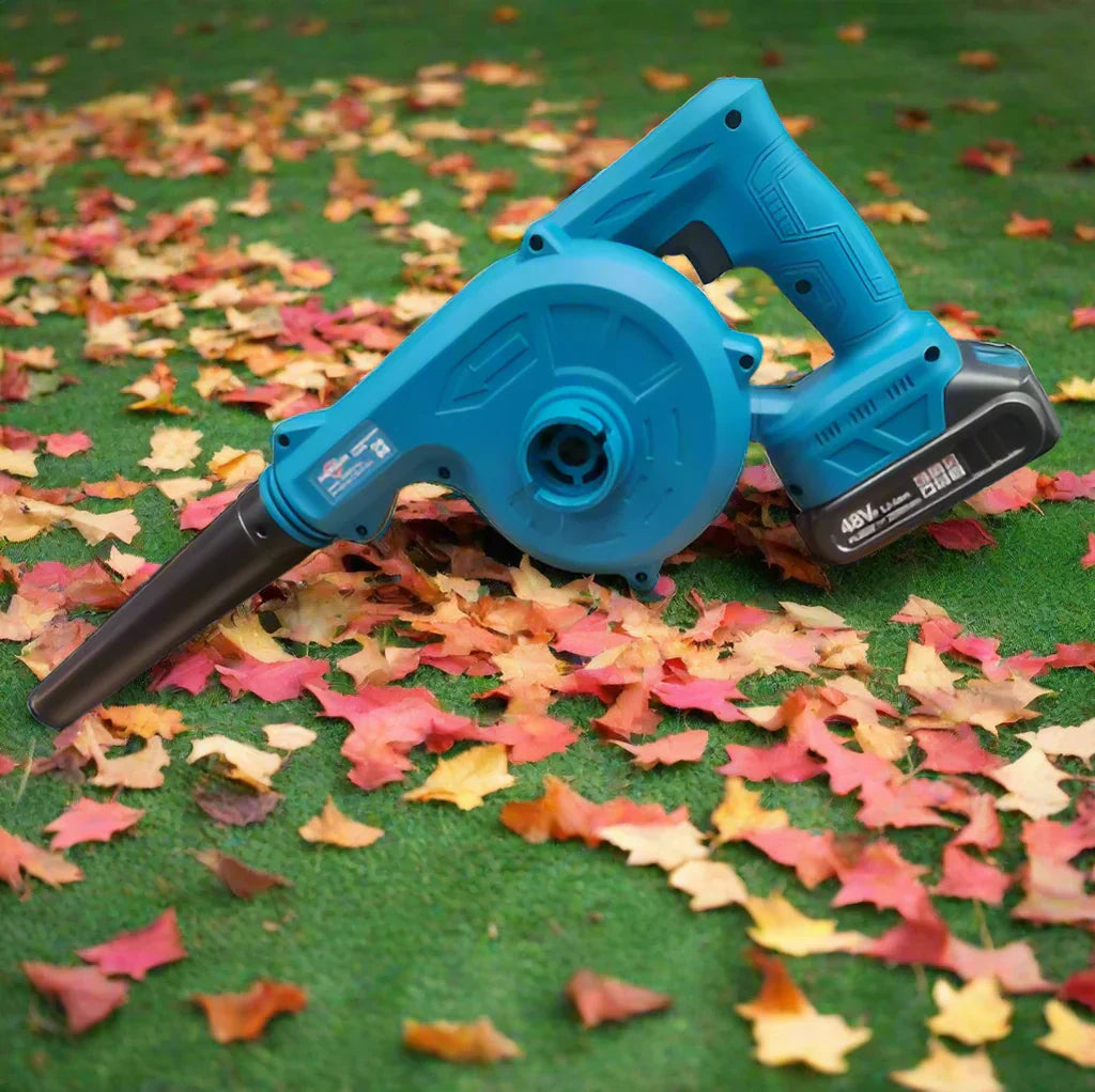 Suflantă Frunze fără Fir , 2 Acumulatori 48V, 2 în 1 Suflare și Aspirare Frunze, Praf, Zăpadă, 19000 RPM