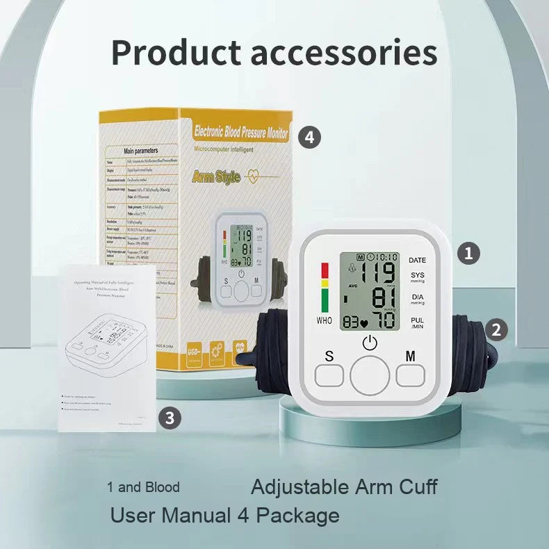 Tensiometru Digital de brat masurare cardiaca ecran LCD - 99 de memorari