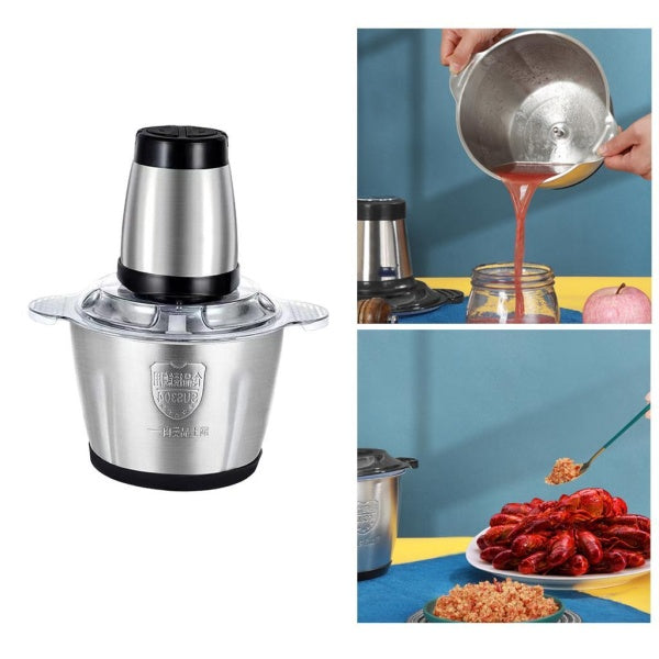 Tocator electric carne si legume, 4 lame inox, 2 viteze, capacitate mare, bol inox