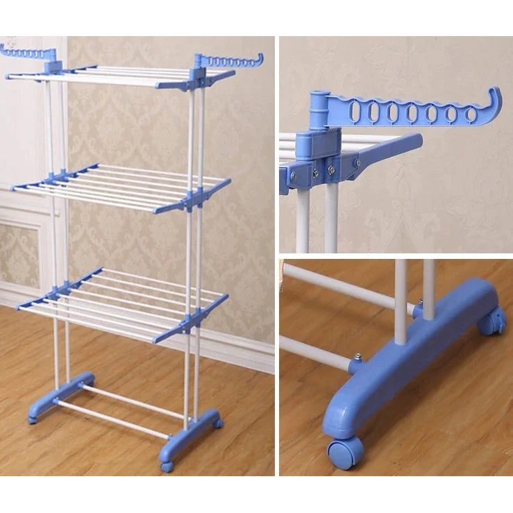 Uscator vertical, mobil si pliabil pentru rufe cu suport umerase, inaltime 173cm